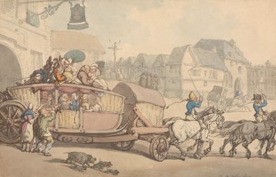 The Paris Diligence by Thomas Rowlandson
